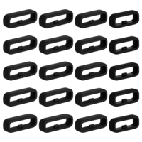 20pcs Watch Strap Holder Loop Watch Band Keepers Silicone Watchband Retainer Black Watchs Replacement Fastener Clasp Ring Parts 18/20/22mm for Smart Sport Watchs Band Holder Accessory Men Women