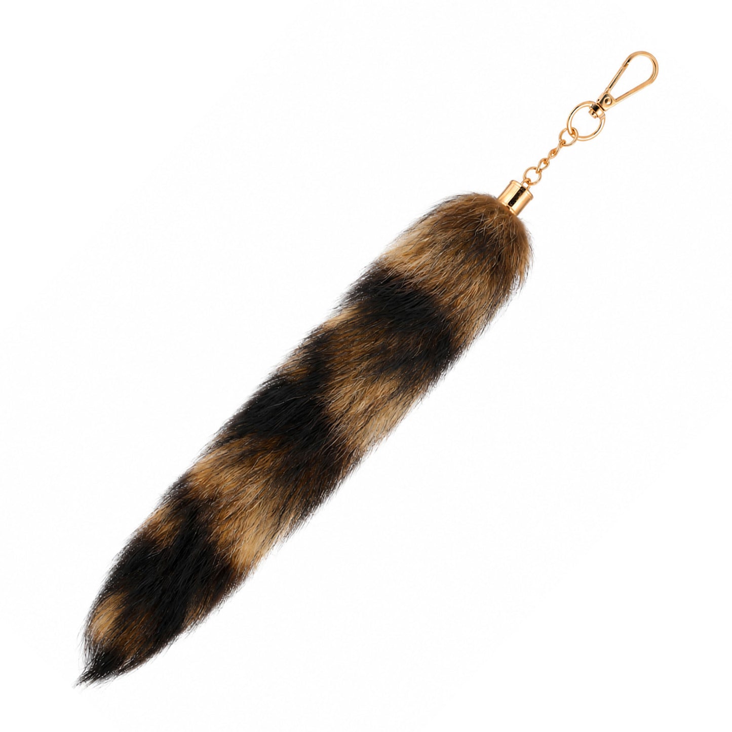Hpmjz Raccoon Tail Keychain Faux Fluffy Therian Raccoon Tail with Chain