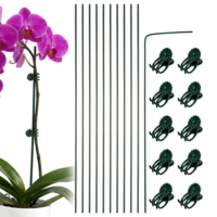 Hadnves 10 Pcs Plant Stakes with 10pcs Clips, 11.8 Inch Flexible Orchid Support Stick Tall Bendable Single Stem Flower Holder Pole for Indoor Outdoor Garden Potted Tomato Rose Vegetable Monstera Vine