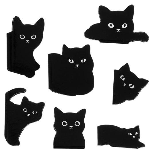 Sibba Black Cat Cute Bookmarks Set Magnetic Bookmarks for Book Lovers Kawaii Bookmark Cat Book Markers Magnetic Book Page Clips for Kids Students Teachers Home Office(Style B)