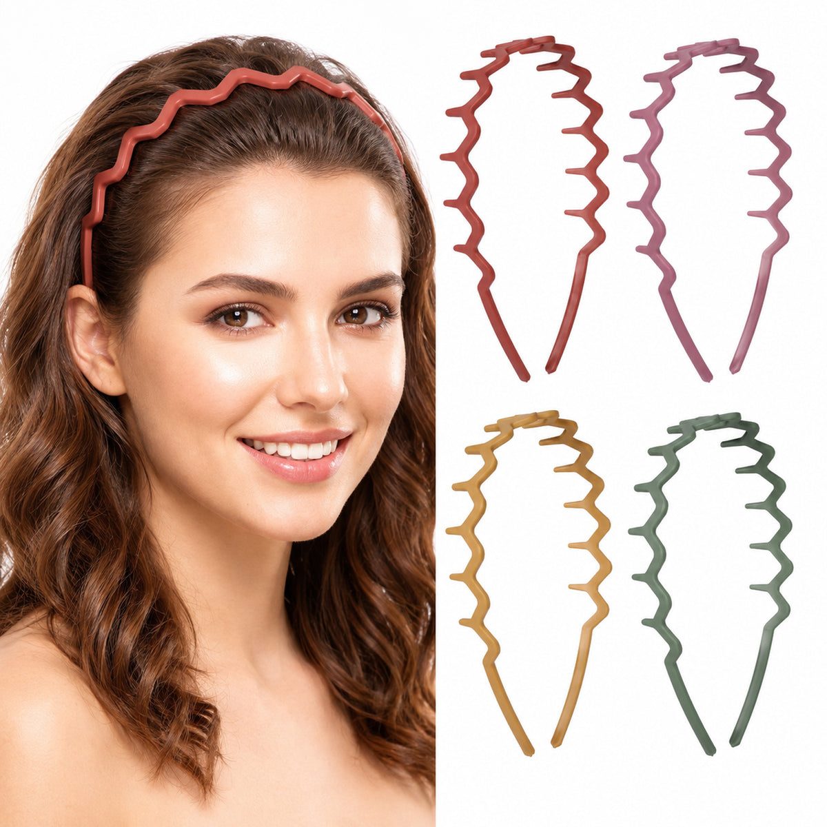 Zig Zag Headbands Non Slip Shark Tooth Comb Headband Classic Wavy Comb