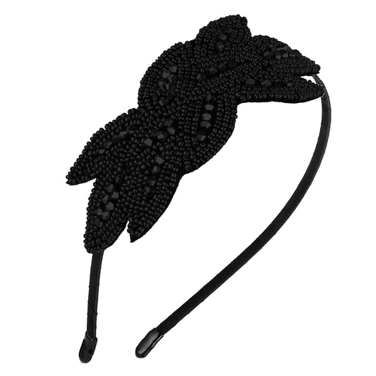 Sibba 1920s Headbands for Women Head Bands Accessories Crystal Bridal Wedding Black Headpiece 20s Rhinestone Flapper Vintage Hair Valentines Accessory for Girls Costume Prom Party Retro