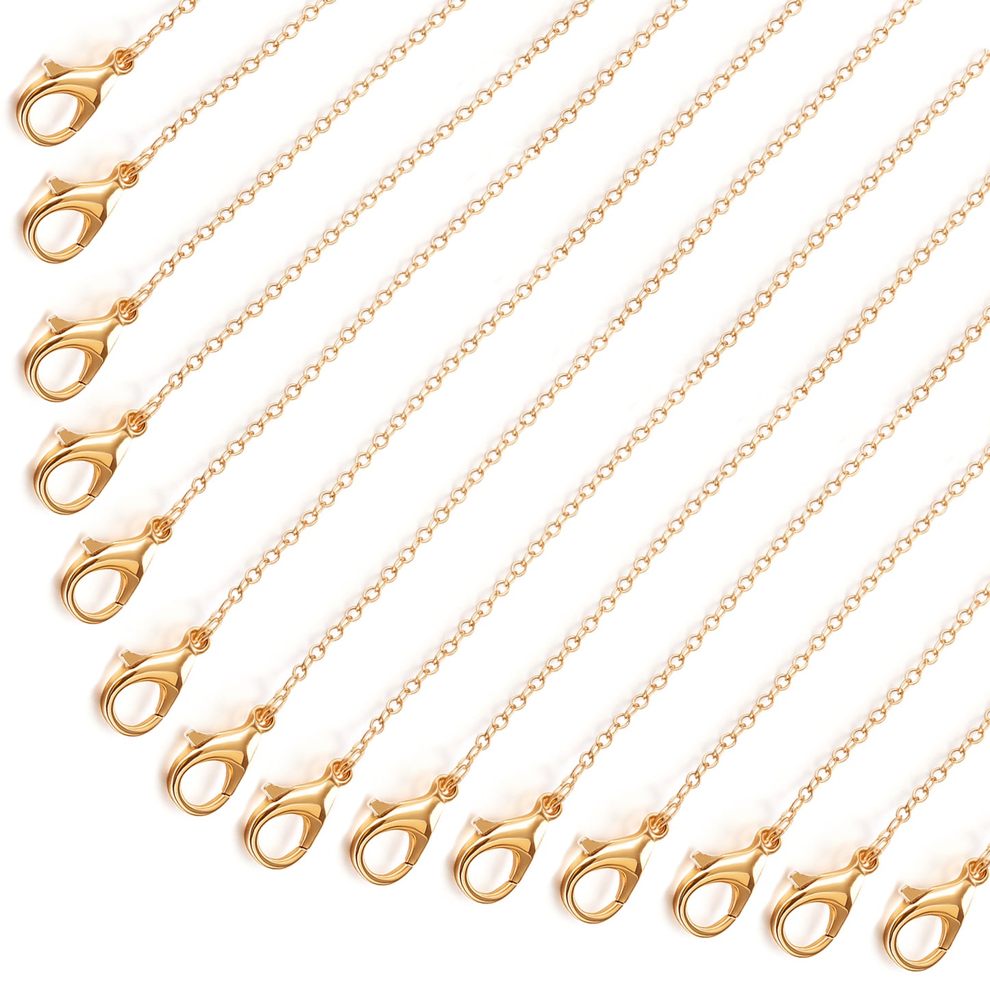 Hadnves 40 Pcs Necklace Chains Bulk Gold Jewelry Chains Cable Link Chain for DIY Pendants Necklaces Jewelry Making Accessories, 19 Inch