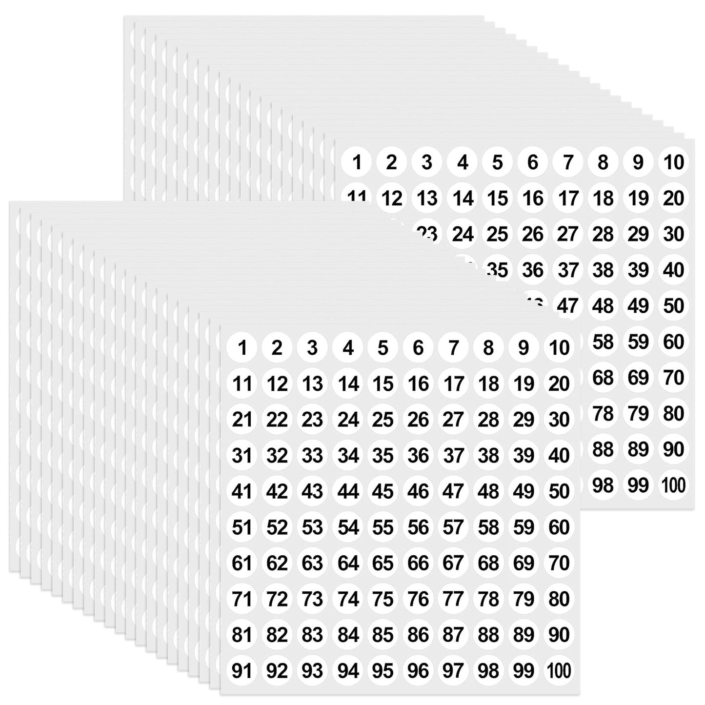 5000 Pcs 0.4 Inch 1 to 100 Number Stickers Small Number Dot Labels Consecutive Numbered Round Labels Sticker for Removable Self Adhesive Inventory Storage Organizing Boxes Bins Toolbox Locker Office