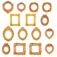Sibba 15 Pcs Vintage Mini Gold Frames, Baroque Small Picture Frames, Tiny Antique Frame for Jewelry Display Holiday Party Dollhouse Photography Wall Miniatures Decor