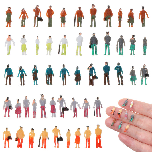 Sibba 100 Pcs Mini People Figurines 1: 150 Scale Little People Toys Architectural Painted Tiny Model Sitting Standing Miniature Figurines Model for Miniature Scenes