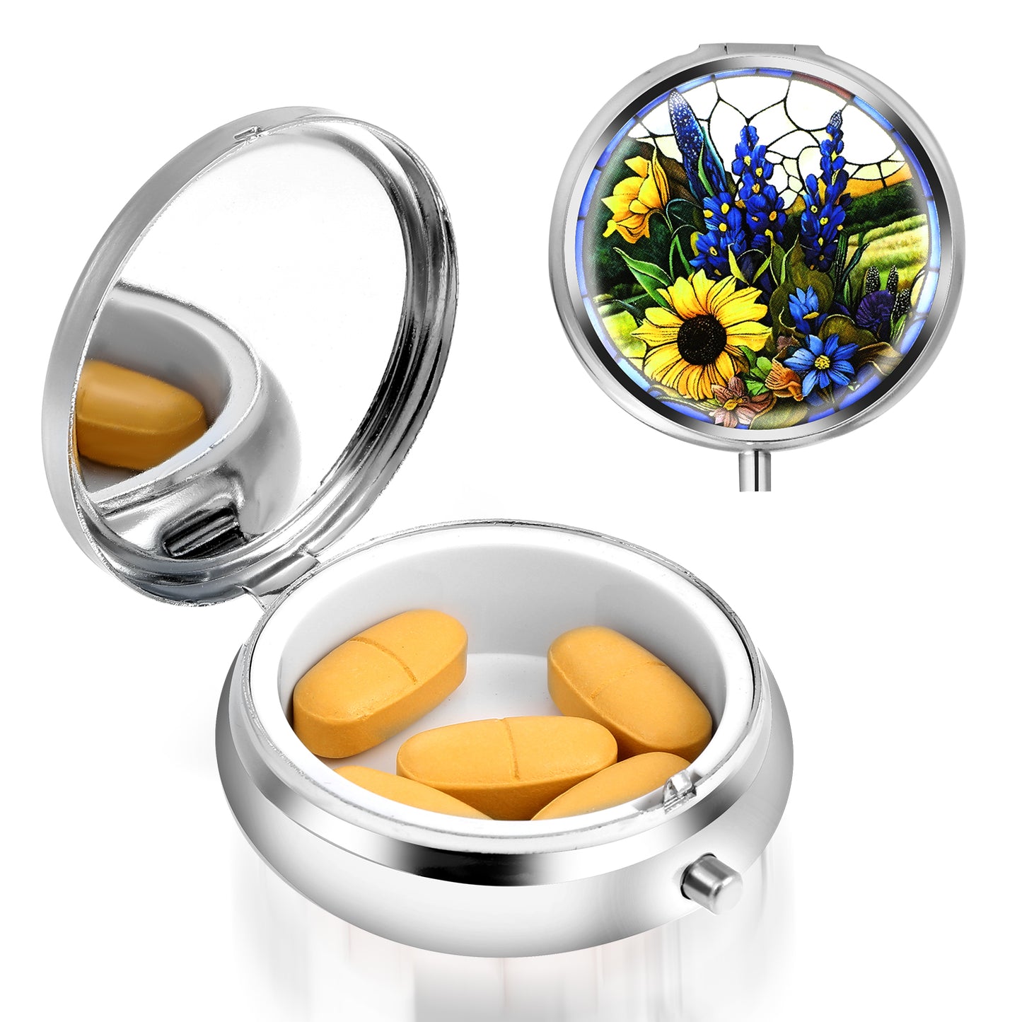 Sibba 3 Compartment Pill Case, Travel Portable and Multi-Functional Pill Box, Moisture Proof Pill Case for Purse & Pocket, Medicine Organizer Box for Vitamins, Fish Oil & Supplements (Lavender)