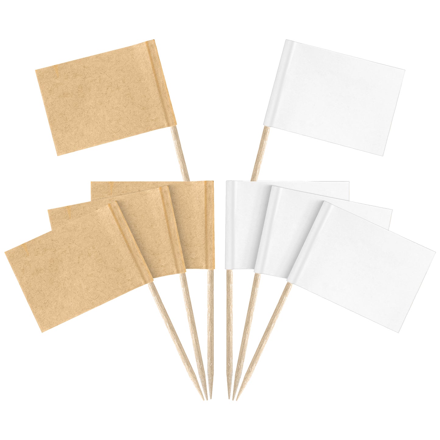 400 Pcs Blank Toothpick Flags Small Mini Labeling Marking DIY Stick Flags Food Label Cupcake Toppers Pick Cocktail Picks Cheese Labels for Appetizers Party Buffet Cupcake Food Fruit Party Decoration