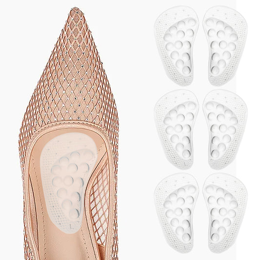 COMNICO Arch Support Inserts, 3 Pairs Soft Gel Insole Pads Clear Gel Arch Inserts Reusable Arch Cushions Non Slip Arch Support Insole for Flat Feet Women and Men Plantar Fasciitis Relief