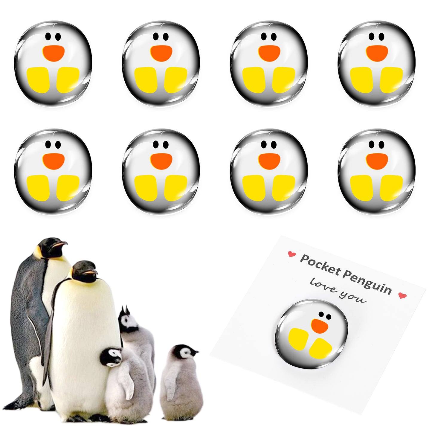 8pcs Little Pocket Penguin Hug Mini Cute Animal Decoration Pocket Hug Penguin Stress Relief Gifts Special Encourage Birthday Party Christmas Penguin Decor for Birthday Wedding Christmas Party