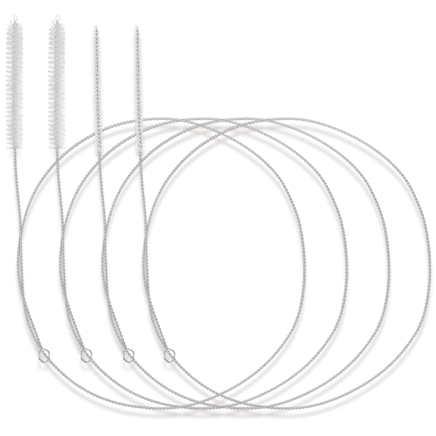 4 Pcs Bristle Tip Long Tube Cleaners Flexible Feeding Tube Brush Slim Drain Hole Cleaning Tool Soft Nylon Bristles Head Brush 40 Inches Plug Hole Cleaning Brushes for Refrigerator Kitchen Sunroof