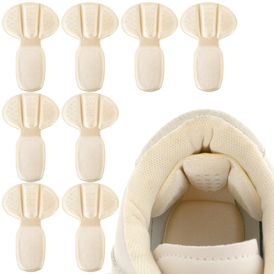 Back of Heel Cushion Pads, Mesh Adhesive Heel Grips Inserts for Boots, Loose Shoes Too Big, Reusable Heel Guards Liners for Women Men, Anti Blister Shoe Liners Heel Protectors (Nude, 4 Pairs)