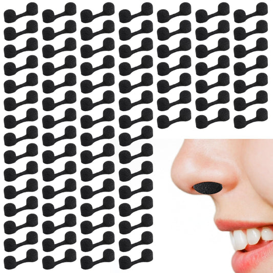 Dimeho 200 Pieces Nose Plug Filter Disposable Nose Dust Filters Bulk Sponge Nostril Filters for Spray Tanning Welding Dust Allergies DustConstruction Areas (Black)