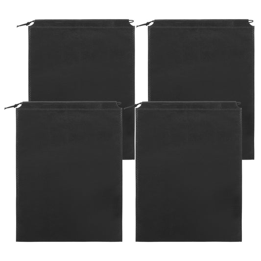 4pcs Shoe Bags Travel Shoe Bag Large Portable Shoe Bags Non-Woven Dustproof Shoe Cord Bag Storage Bag Shoe Bags Black Shoe Bag 40 × 30 cm for Men Women Home Sports, black, 15,75 × 1,81 Zoll / 40 × 30