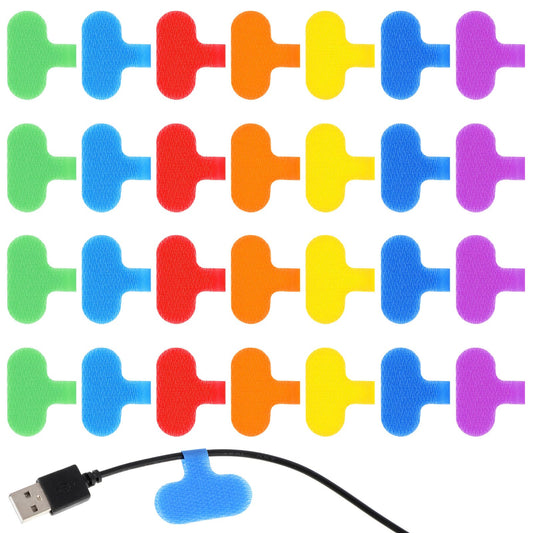 Wanmu 32 Pcs Cable Labels, 8 Colors Write On Cable Tags, Wire Labels, Wire Tags, Reusable Cord Labels for Cable Management Organizing Wires and Identification