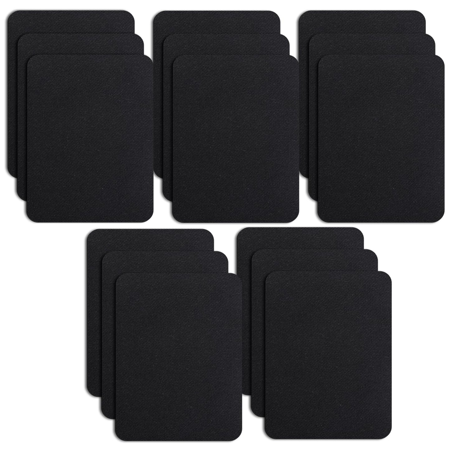 COMNICO Patches for Jeans, 15 PCS Iron on Patches for Clothing 5 Shades Denim Patches Sew on Jean Patches Repair Kit for Clothing Repair, Mending Pants Pockets Holes Knees Elbow (Black)