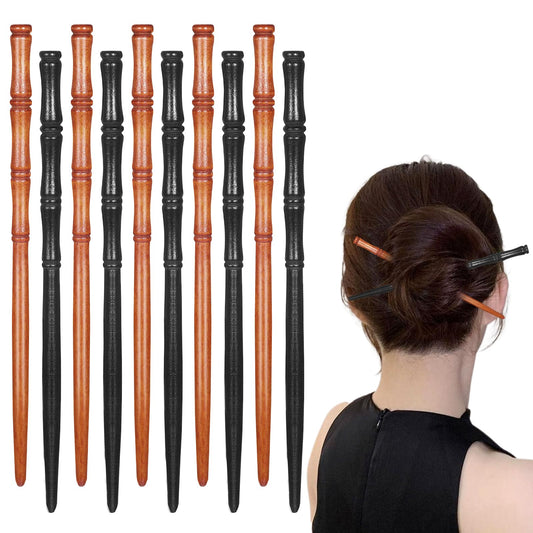 COMNICO 10 Pcs Wooden Hair Sticks Hair Chopsticks Bamboo Shape Handmade Craft Hair Holder Chinese Hairpin Decorative Hair Chopsticks for Women Long Hair Vintage Hairstyle Accessories