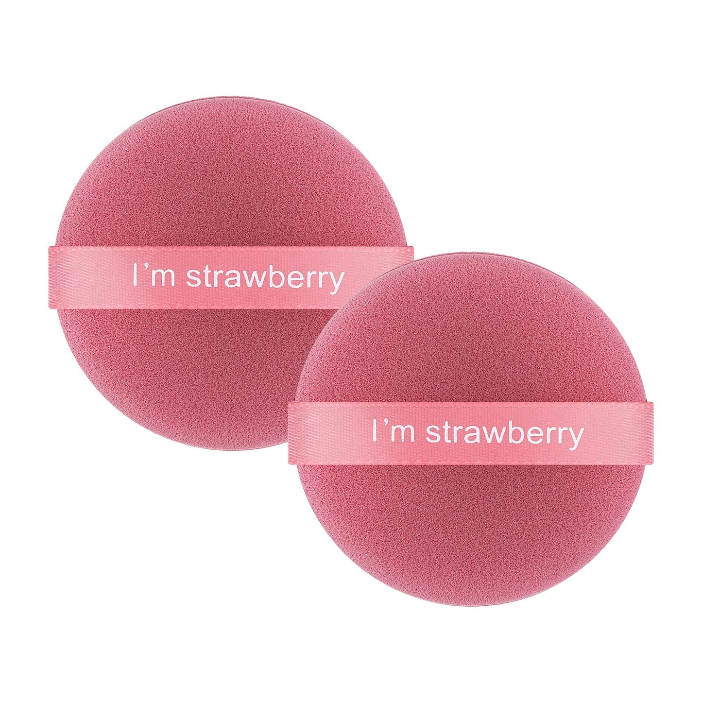 Sibba 2Pcs Air Cushion Makeup Sponges, Round Powder Puff, Ultra Soft Washable Reusable Large Velour Face Body Powder Puff Loose Powder Puff Wet Dry Makeup Tool (Pink)