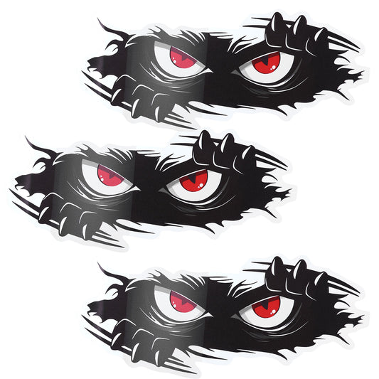 Wanmu 3Pcs Car Stickers, Large Vinyl Bumper Sticker, Funny, Monster Decals for Vehicles, Waterproof Decals for Cars, Trucks, and Dents