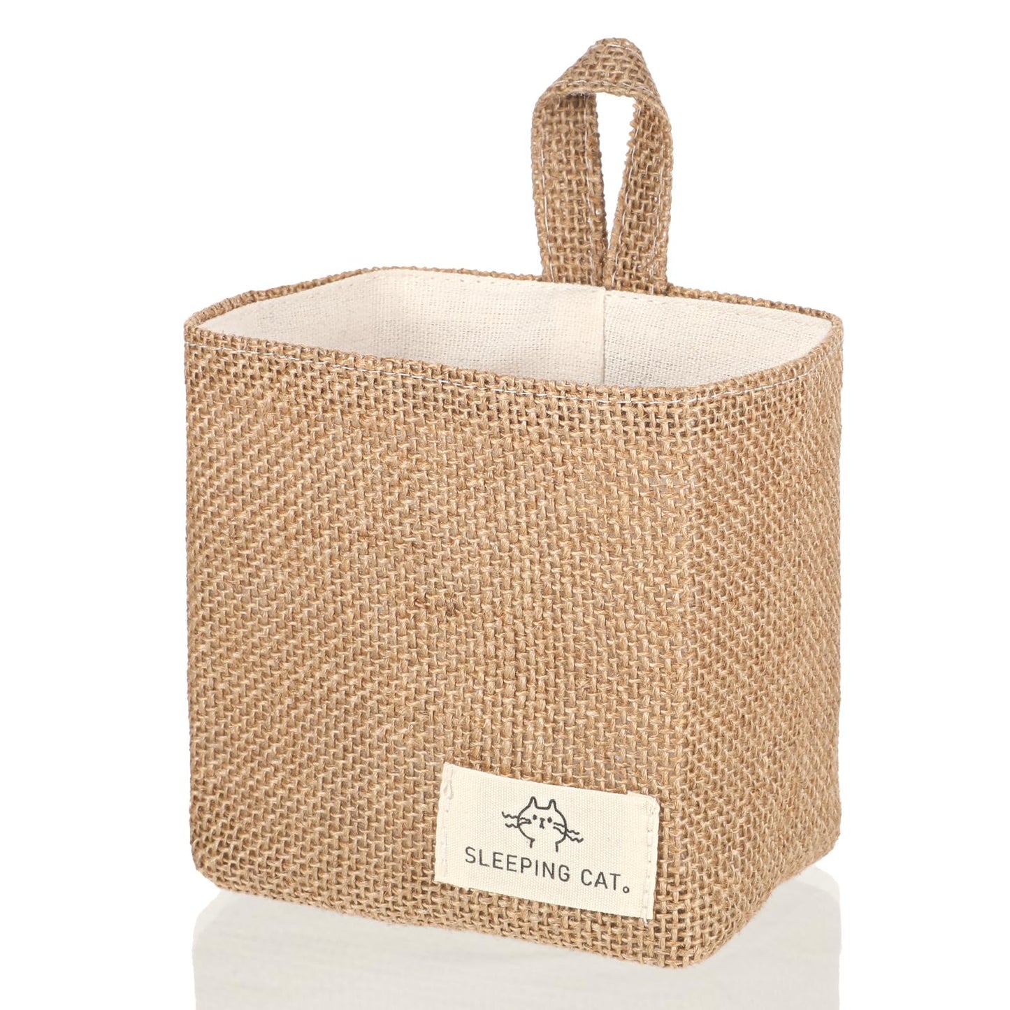 YBEATY Small Cotton and Linen Hanging Storage Basket Wall Hanging Storage Bags Foldable Family Organizer Box Desktop Organizer Basket for Organizing Keys Miscellaneous Items Office Dorm