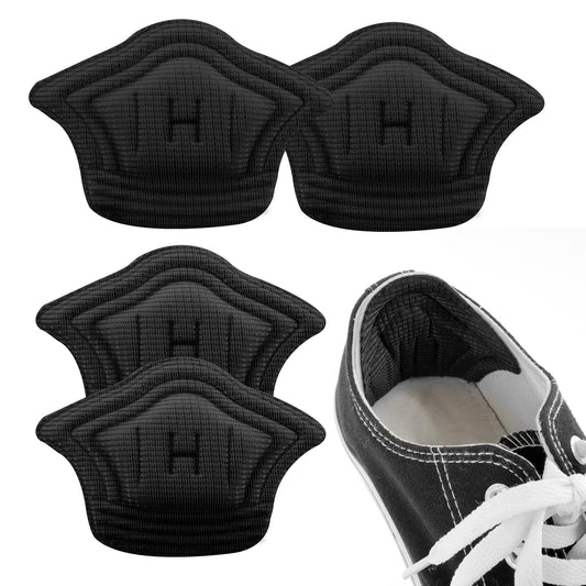 Sibba Shoe Inserts 2 Pairs High Heel Pads Grips Protectors Blister Bandages Silicone Feet Cups Comfort Cushions Pain Relief Anti Slip Fit Insoles Filler Loose Foot Boot Shoes Sole () Black
