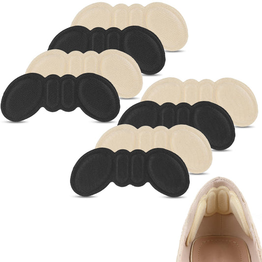 COMNICO 4 Pairs Heel Pads Inserts Cushions for Loose Shoe, Sponge Heel Grips Back of Heel Protectors Filler Make Shoes Fit Tighter Prevent Slip Blisters Rubbing Snugs for Women Men