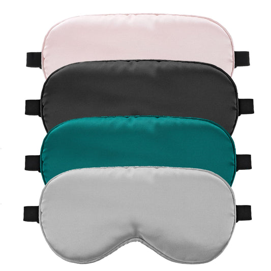 4 Pack Plush Eye Mask Soft Sleeping Blindfold Eye Cover Comfortable Furry Faux Fur Sleeping Mask Satin Nap Night Eyeshade Cover Blocks Light Reduces Puffy Eyes for Women Men Gift (4 Colors)