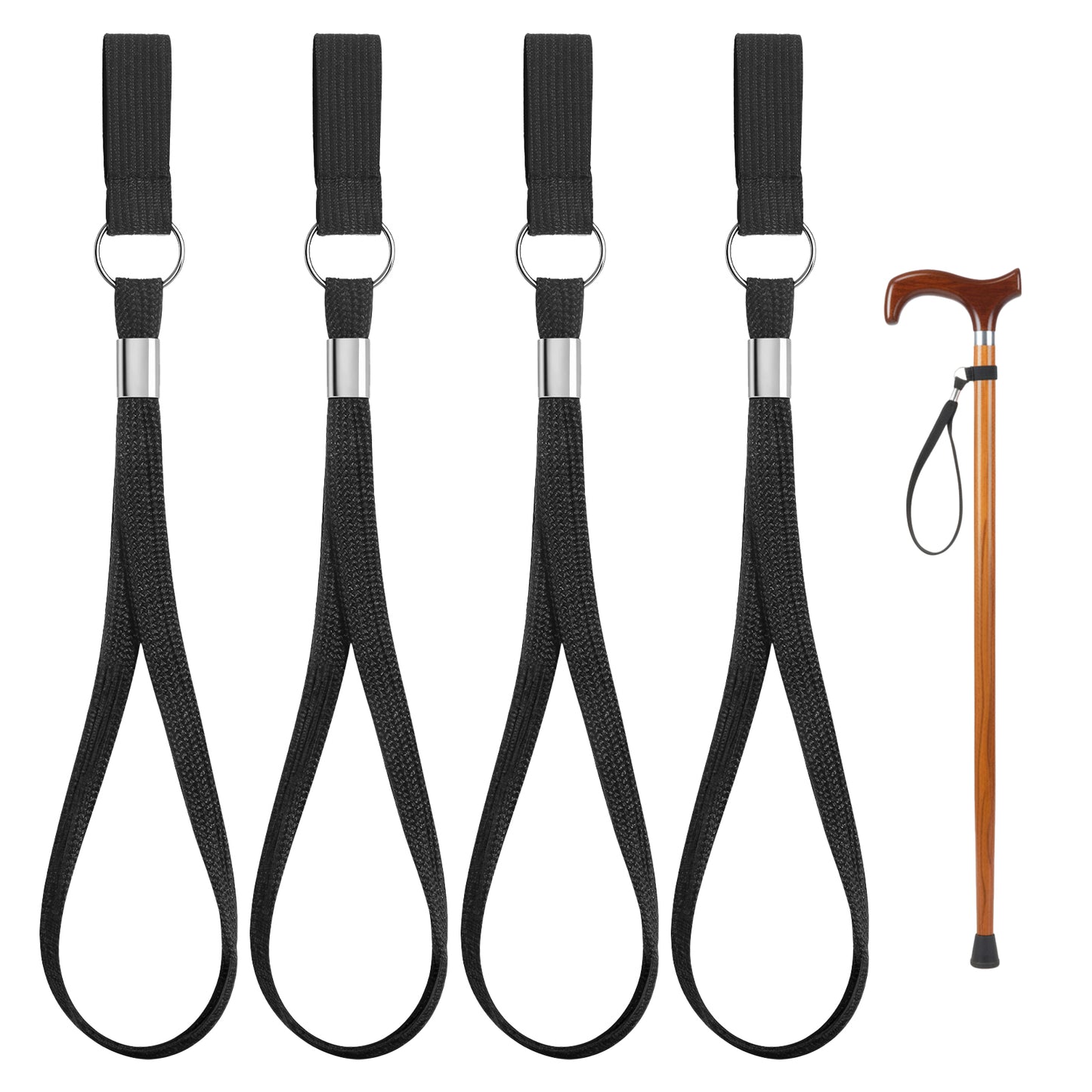 Sibba FNANJWQ Walking Stick Wrist Strap, 4 Pcs Cane Wrist Strap Crutch Straps Leash, Walking Stick Accessories for Seniors Rehab and Mobility Aid, Suitable for Home Outdoors Travel Climbing
