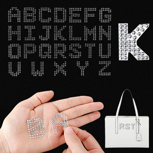 Dimeho 6 Pack Rhinestone Letter Sticker Glitter Alphabet Self-Adhesive Decoration Tape Bling Crystal Word Sticker Shiny Letters Applique for Art Craft DIY Decor