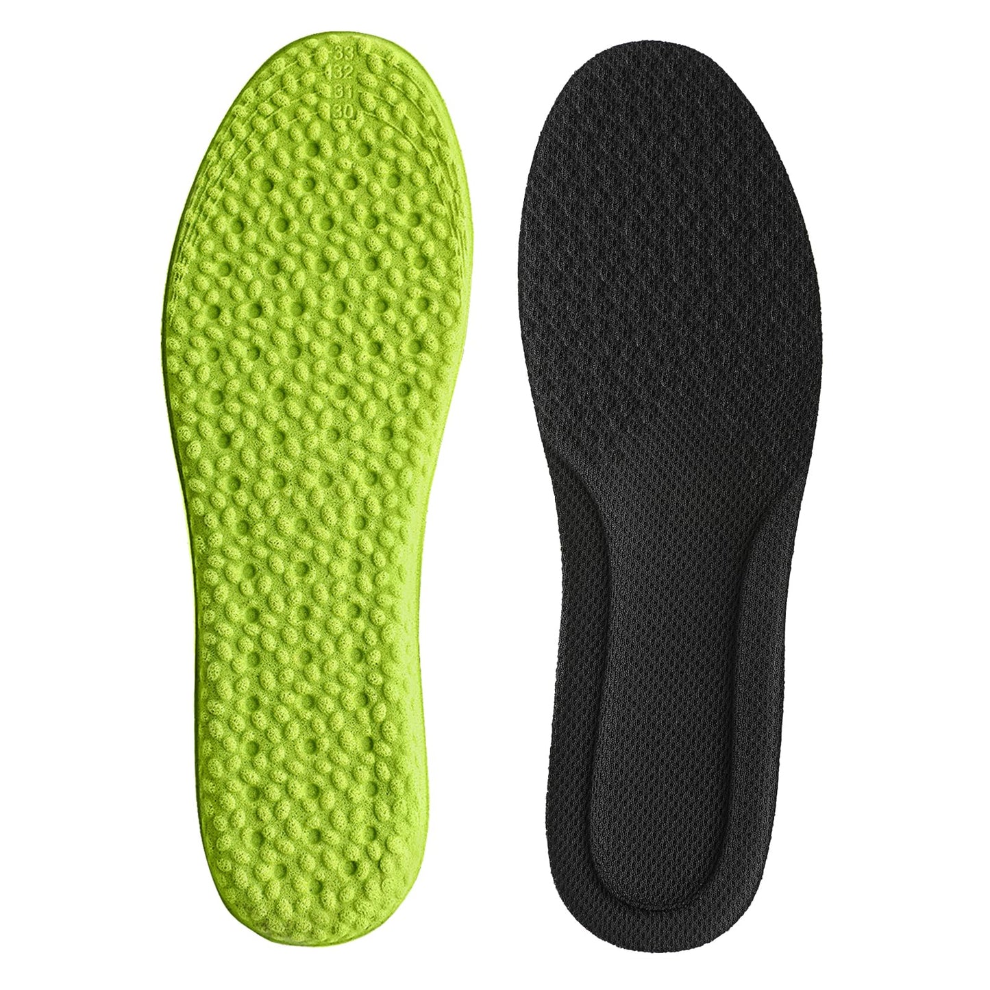 Sibba Memory Foam Insoles Arch Support Comfort Replacement Shoe Inserts Non Slip Shoes Pads Breathable Sole Protectors Shock Absorbing Little Sports Insole Fit Sneakers (Black)(Large Size(30-34))