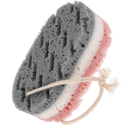 Sibba Bath Sponge for Women Men Kids, Sponge Loofah Body Scrubber Reusable Exfoliating Bath Sponge for Body Wash Bathroom, Large Size Bathing Sponge Bathing Accessories (Grey)