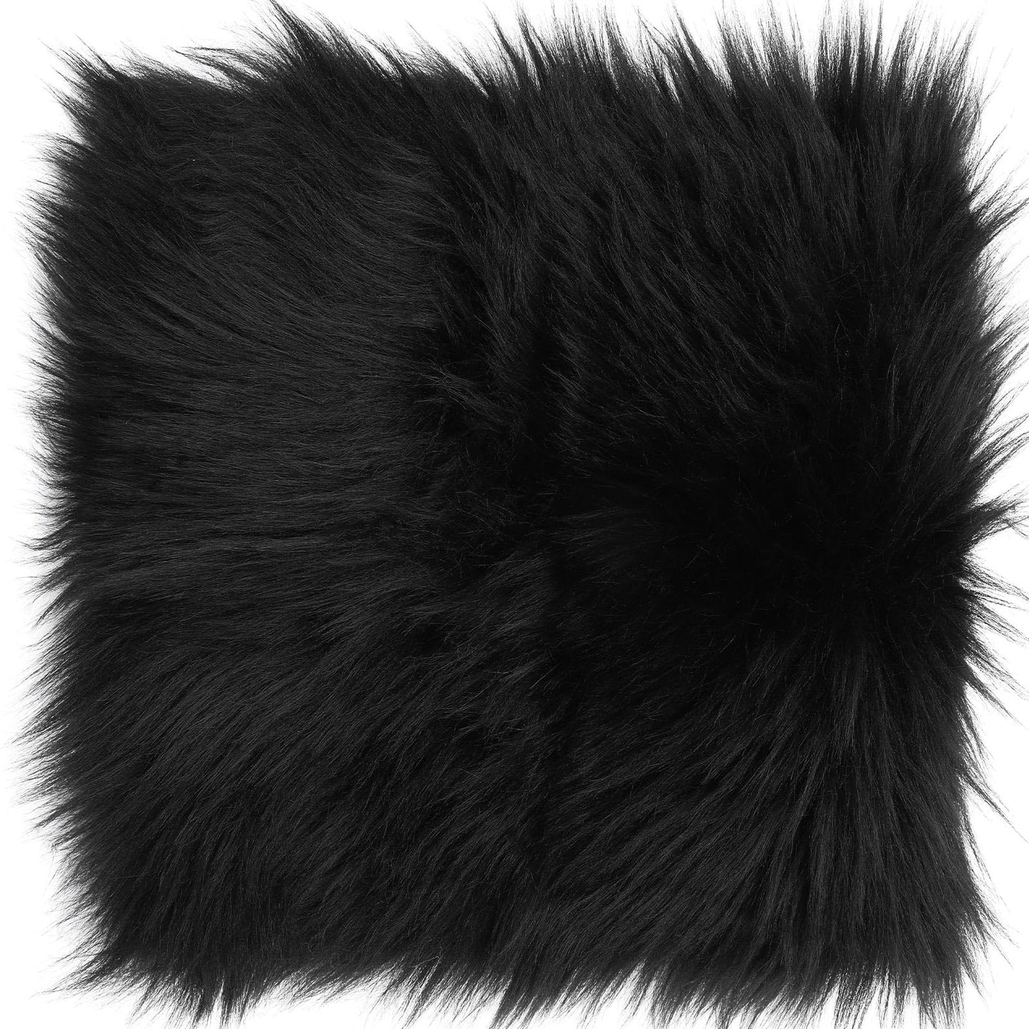 Sibba 25 cm Faux Fur Rug, Square Faux Fur Sheepskin Rug, Fluffy & Washable Area Rug, Plush Square Cushion for Sofa, Photography Props Background, Christmas Party Decorative & Home Living Room