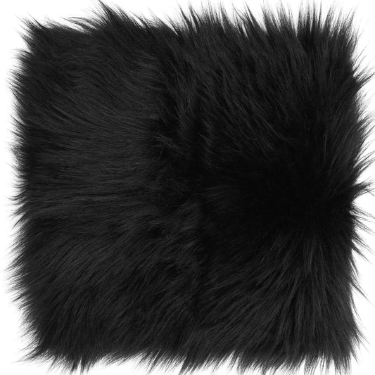 Sibba 25 cm Faux Fur Rug, Square Faux Fur Sheepskin Rug, Fluffy & Washable Area Rug, Plush Square Cushion for Sofa, Photography Props Background, Christmas Party Decorative & Home Living Room