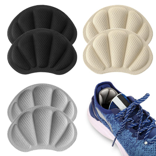 Back of Shoe Heel Inserts, 6Pcs Mesh Self-Adhesive Heel Cushion Pads for Women Men, Heel Cushion Inserts Prevent Shoes Too Big Anti Blister Shoe Liners Heel Protectors