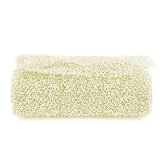 Sibba Net Bath Sponge, African Net Long Bath Net Sponge, Exfoliating Shower Body Scrubber, Elasticity Back Scrubber Skin Smoother for Daily Use (Beige)