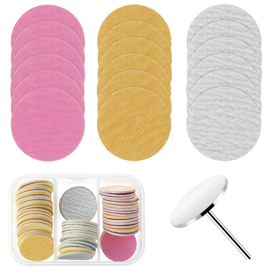 Sanding Paper Discs(#80#180#240 Grits) and Metal Nail Drill Bit Pedicure Drill Bits for Feet Files Replacement Sandpaper Discs for Dead Skin Cuticle Callus Remover Drill Bit for Manicure Pedicure