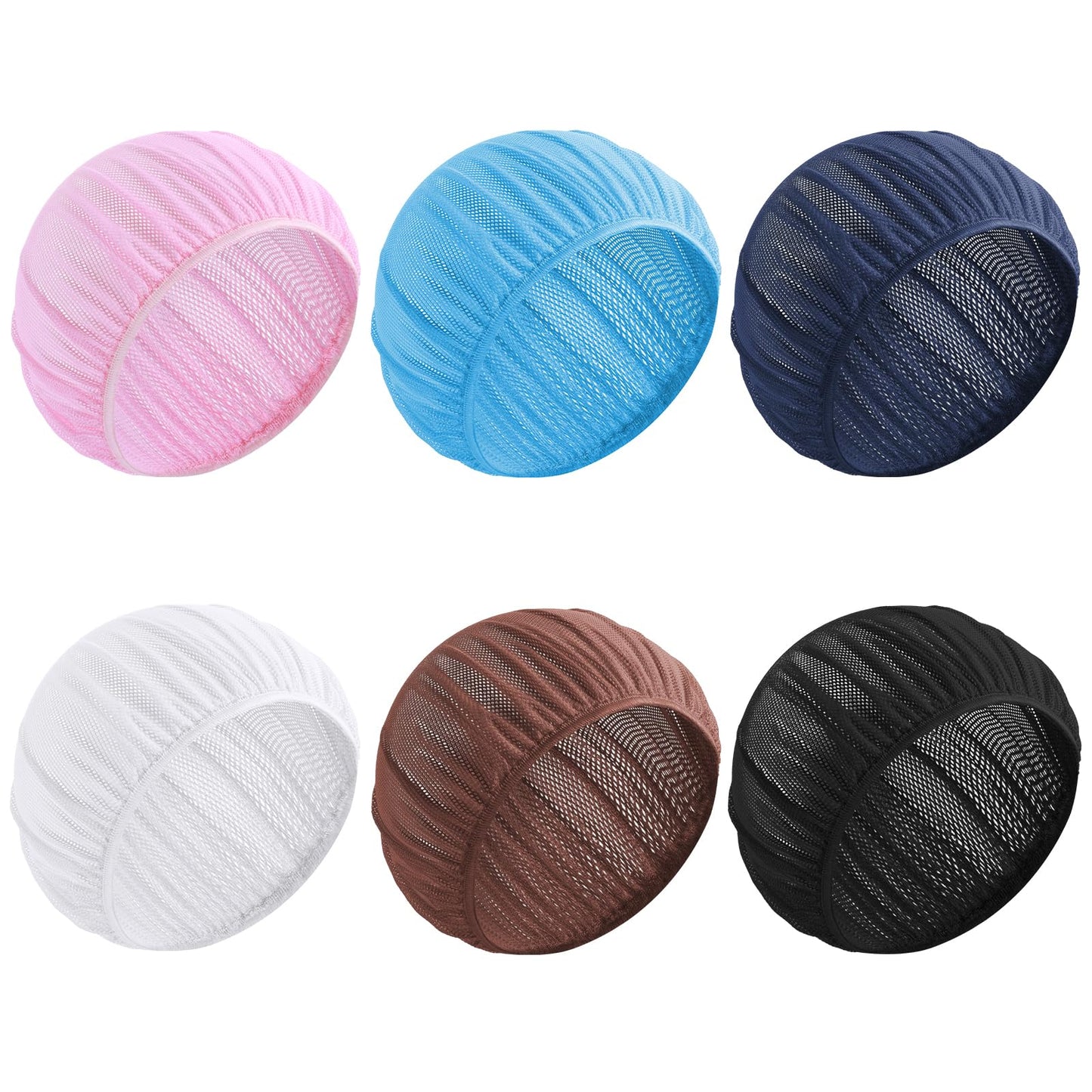 Dimeho 4 Pcs Mesh Sleep Bonnets Night Sleep Cap Hair Net for Sleeping Wig Cap Sleep Caps for Women (UK, Alpha, One Size, Pink/White/Light Blue/Navy/Coffee/Black)