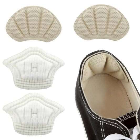 Sibba 2 Pairs Heel Pads for Shoes Too Big, 2 Styles Thickening Heel Protectors, Self-Adhesive Leather Heel Holder, Cosy Sponge Heel Cushion for Loose Shoes Sneakers High Heels Sneakers Leather Shoes