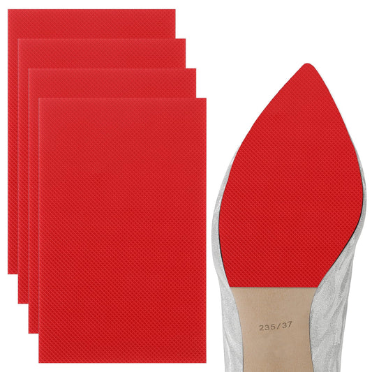 COMNICO Red Shoe Sole Protector for Women, 2 Pairs Red Bottoms Anti Slip Grips Non Slip Self Adhesive Rubber Shoe Pads Red Bottom Heel Noise Reduction Stickers for high-Heels
