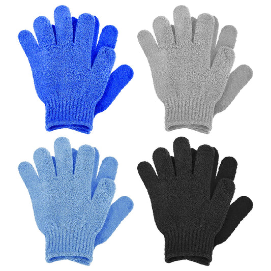 Sibba 8Pcs Exfoliating Gloves Bamboo Exfoliator Mitt Body Scrub Exfoliating Washcloths Scrubbing Glove for Shower, Spa, Massage and Dead Skin Cell Remover Loofah