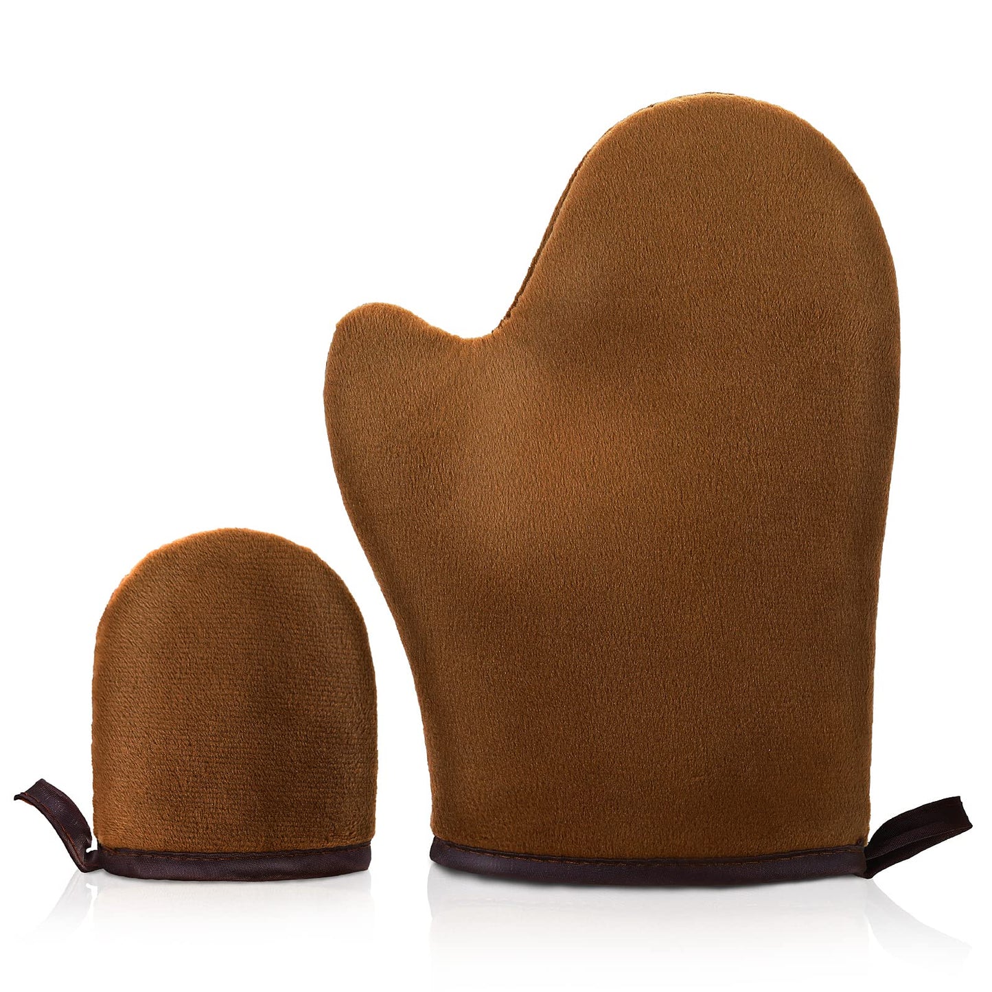 Sibba 2 Pack Self-Tanners Velvet Self Tanning Mitt with Thumb Double-Sided Tanner Gloves For Lotion Mousse Face Body Sunless Tan Mitts Applicator Reusable Summer Tanner Mitten
