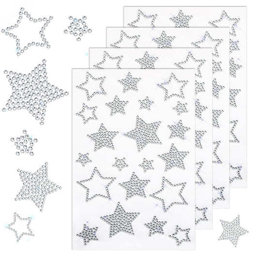 Dimeho 84 Pieces Self Adhesive Star Stickers Bling Rhinestone Star Decals Glitter Crystal Car Patch Auto Emblem Labels Sticker Decoration for Cars Bumper Window Laptops Luggage