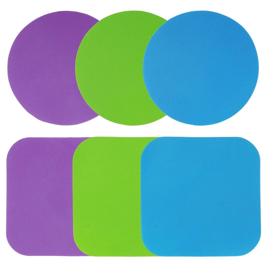 Sibba 6Pcs Rubber Jar Gripper Pads, Multi-purpose Jar Opener Grippers, Bottle Lid Openers Round Kitchen Coasters for Elderly Children Women Weak Hands(Round & Square)