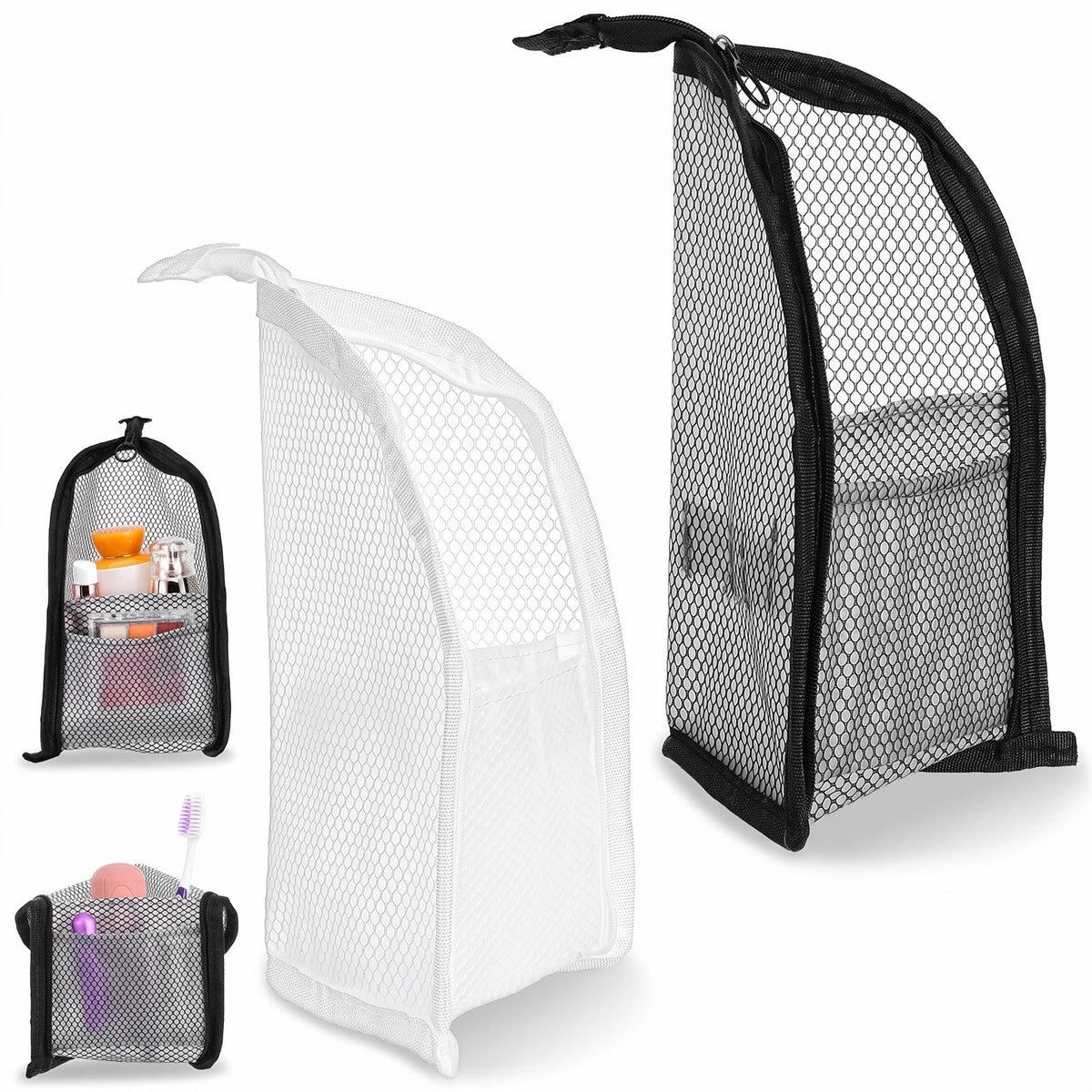 QFGasre Standing Toiletry Bag, 2 Pcs Upright Travel Toiletry Makeup Bag