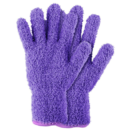 Sibba Dusting Mitt Gloves Microfiber Auto Household Cleaning Mittens Cloth Reusable Washable Gloves for Men Women Kitchen House Blinds Plants Mirrors Lamps Car Cleaning (Purple)