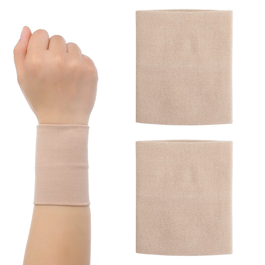 WLLHYF 1 Pair Compression Wrist Sleeve Tennis Carpal Tunnel Wrist Brace Light Elastic Relieve Stiff Wrist Support Sweat Breathable Wristband for Men and Women Sports Exercise