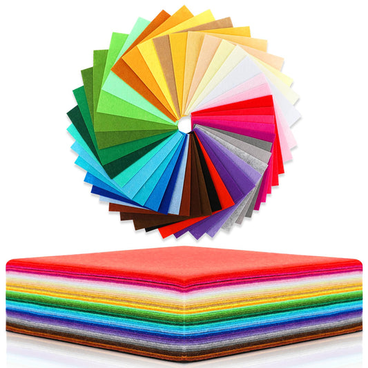 Dimeho 20 Pcs Felt Fabric Sheet, Assorted Colors Non Woven Felt Sheets DIY Craft Felt Fabric Square for Sewing Crafts, Patchwork, School Projects(15X15CM-20PCS)