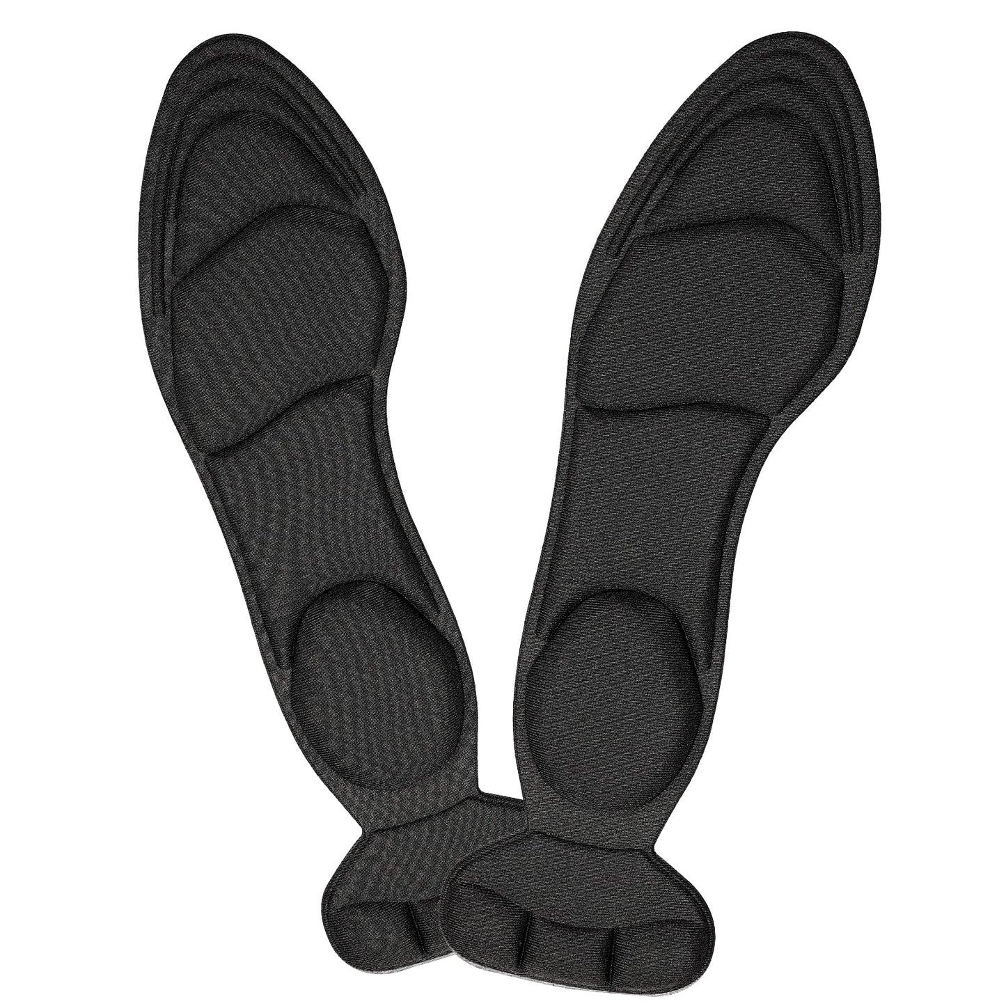 WLLHYF 1/2 Pair Shoe Insoles Breathable Sponge Heel Insoles with Heel Grips Shearable Heel Cushions High Heel Inserts for Women Loose Shoes Metatarsal Arch Foot Pain (Black)
