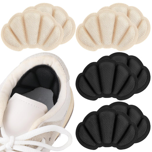 Sibba 4 Pairs Heel Grips Liner Cushions Inserts for Loose Shoes, Heel Pads Snugs for Shoes Too Big, Heel Grips Protectors for Blisters Pain, Rubbing, Prevent Slip for Women and Men