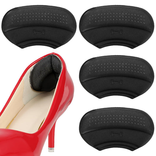 2 Pairs Anti-Slip Heel Grips Heel Pads for Loose Shoes Heel Cushion Inserts High Heel Protectors Heel Liners Improve Shoes Fit and Comfort for Men and Women (Black)